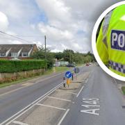 The A148 Holt Road has been closed near Fakenham following a two-car crash