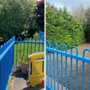Work on the garden at Little Gillies daycare centre in Wells, (the left is before the work started, with the right being after)