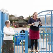 Helena Deakin (Right) gave a speech as the new day care centre thanked the community for all its help in setting up Little Gillies. Fran Marshall (left)