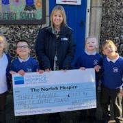 Pupils from the school even got to pose with a giant cheque following their fundraising success
