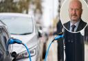 More Norfolk towns and villages will get electric car charge points. Inset: Graham Plant, Norfolk County Council cabinet member for highways, infrastructure and transport