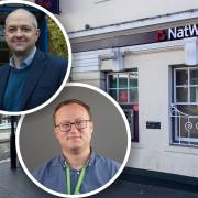 Jerome Mayhew, MP for Broadland (top inset) and Leader of North Norfolk District Council, Tim Adams, have given an update on Fakenham’s hopes of getting a banking hub after three branches closed last year, including NatWest