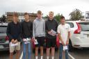 A group of friends pictured after collecting their A-level results at Fakenham Sixth Form