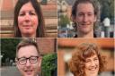 Candidates for the North Norfolk seat in the 2019 General Election, clockwise from top left, Emma Corlett (Lab), Harry Gwynne (Brex), Karen Ward (Lib Dem) and Duncan Baker (Con). Images: Supplied