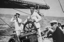 King George V at the helm of the racing yacht Britannia. Picture: Matthew Usher.