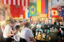 England fans watching the World Cup game against the USA at the Henry IV pub in Fakenham