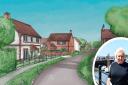 Mel Catton, chair of Wells Town Council (inset) has reacted to plans that could bring 51 new homes at an estate off Mill Road in Wells-next-the-Sea, Norfolk