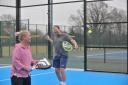 A new padel court could be built near Fakenham. Pictured is a court installed at Ipswich Sports Club - the sport is similar to tennis, using smaller bats and an enclosed court