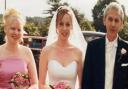 Malcolm with his two daughters, Laura (centre) and Leanne (right) on Laura's wedding day.