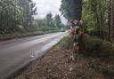 Flowers, candles and cards were left by a tree on the B1110 in North Elmham following the crash
