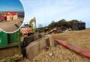 The old lifeboat station (inset) in Wells has been demolished