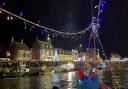 The Christmas flotilla as part of the Wells Christmas Tide Festival