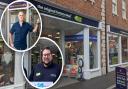 Richard Crook (top inset) from Active Fakenham has worked to bring the Fakenham Info Hub back to the town - with it now being homed at The Original Factory Shop in Fakenham, with the help of shop's manager Matthew Browne