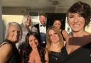 Carol McCubbin (right) with her Gatsby’s team and husband Zak (centre) at the England Business Award Norfolk in Cambridge
