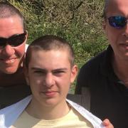 From left, Pippa, Archie and Adam Case after their head shave which has raised more than 6,000 for NHS charities. Picture: Pippa Case