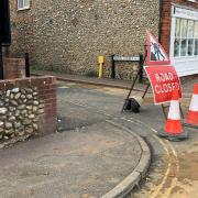 Swan Street in Fakenham is currently closed after Anglian Water were informed of a leak