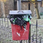 Resident have been left angered by this overflowing dog waste bin in Fakenham