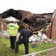 The aftermath of the fire at Walsingham Village Hall