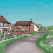 An artist's illustration of how the proposed estate off Mill Road in Wells-next-the-Sea, Norfolk, could look