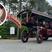The showman’s engine Victory has returned to Thursford. Inset, Thursford Collection founder, George Cushing