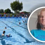 Ruth Leedham (inset) from Fakenham has swum 101 miles over 12 weeks between April and June this year to raise money for Diabetes UK
