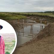 Ian Curtis (inset), a lifelong Stiffkey resident and bridge campaigner, shared an image of the bridge to the group showing the new handrail at the Mystery Stiffkey bridge