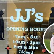 Katey Ellis (inset, right) has now opened JJ’s on Norwich Street in Fakenham, offering people the chance to hire or buy unique dresses and outfits for all sorts of events
