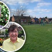 Angela Glynn, mayor of Fakenham (bottom inset) was joined by David Stevens (top inset), winner of 11 Gold Medals at the Chelsea Flower Show, for a walk around Millennium Park