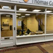 Work being carried out to transform the former post office and Thomas Cook unit into Premier Travel (photo was taken on November 16)