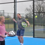 A new padel court could be built near Fakenham. Pictured is a court installed at Ipswich Sports Club - the sport is similar to tennis, using smaller bats and an enclosed court
