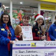 Staff from The Works in Fakenham celebrate being awarded the title of Store of the Year 2023. (L-R in the photo) Maria Galleher, Emmeline Davidson, Samantha Brown and Holly Simmons
