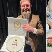 Chef Gareth Rayner celebrates The Gin Trap Inn in Ringstead being awarded three AA Rosettes and its Sunday roast