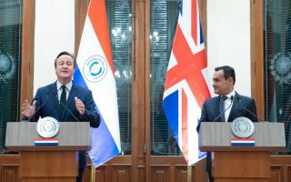 Lord David Cameron said there was a “partnership of values” between the UK and Paraguay as he became the first foreign secretary to visit the South American nation (Stefan Rousseau, PA)
